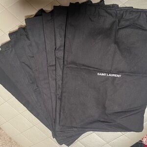Lot of 9 Saint Laurent Black Logo Dust Bags 10”x13”